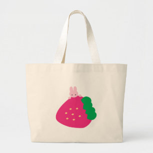 Strawberry Bunny Large Tote Bag