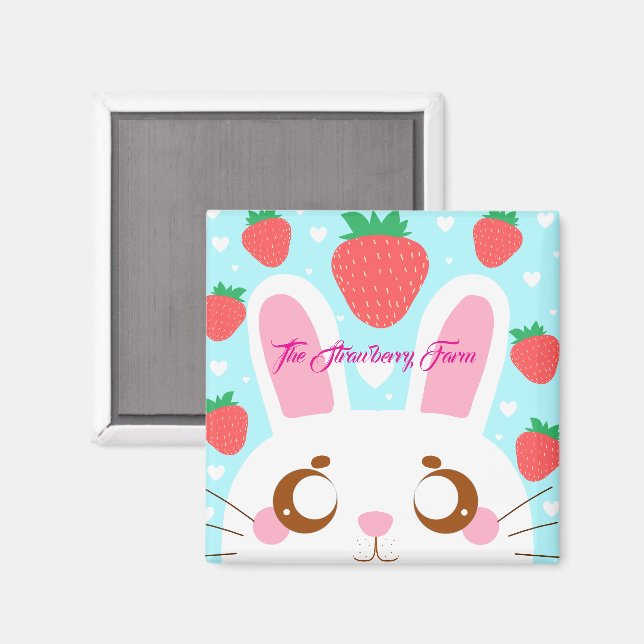 Strawberry Bunny Magnet (Front/Back)