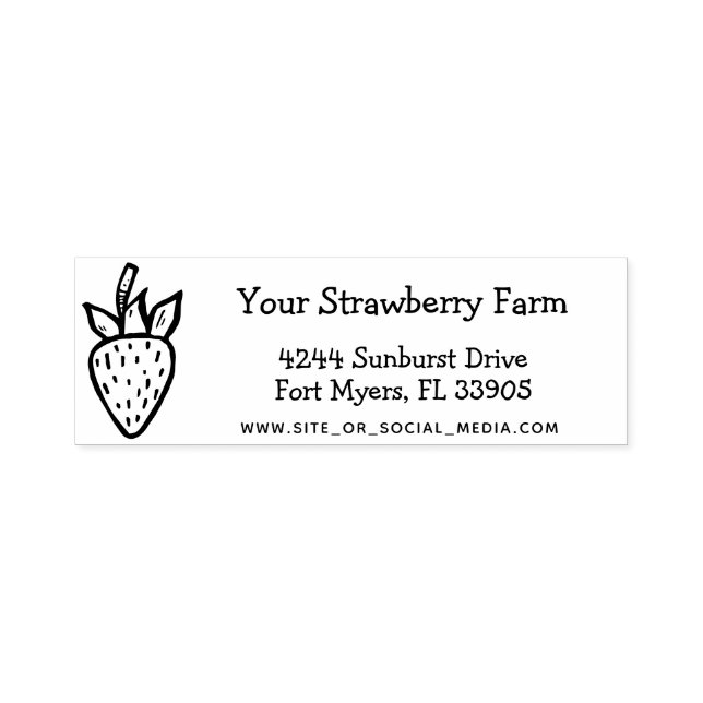 Strawberry Business Return Address Pre Inked Stamp (Design)