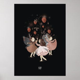 STRAWBERRY BUTTERFLY by Alexandra Dikaia Poster