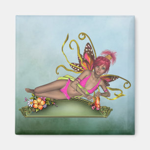 Strawberry Butterfly Fairy Magnet