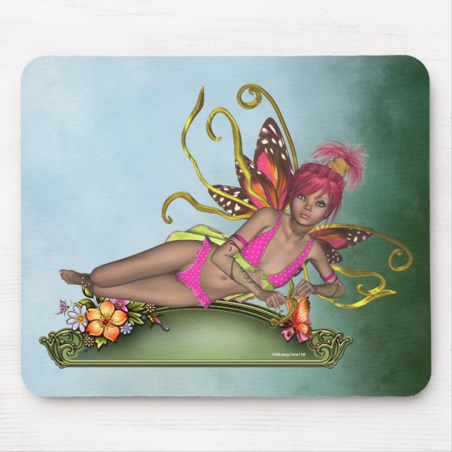 Strawberry Butterfly Fairy Mousepad (Front)