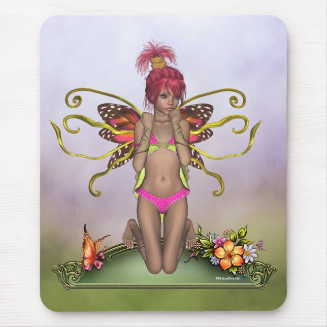 Strawberry Butterfly Fairy Mousepad (Front)