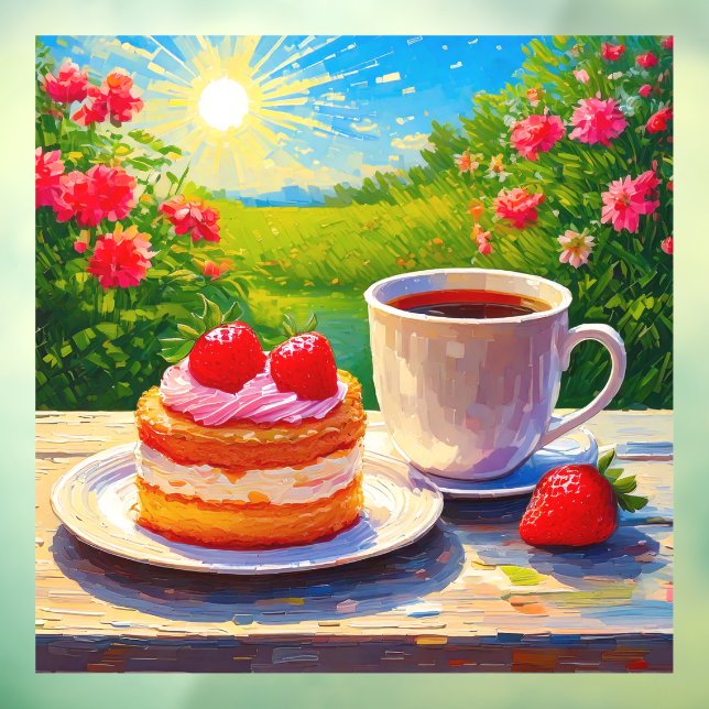 Strawberry Cake and Coffee Delight Window Cling (Sheet 3)