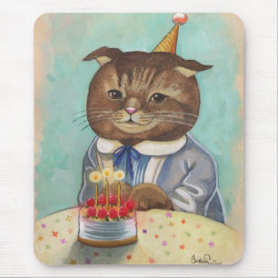 Strawberry Cake Birthday Kitty Mouse Mat