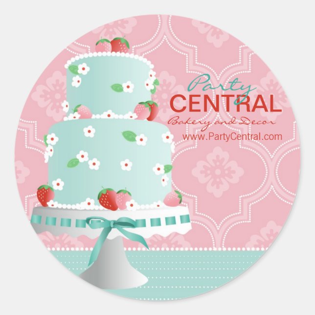 Strawberry Cake Business Sticker (Front)