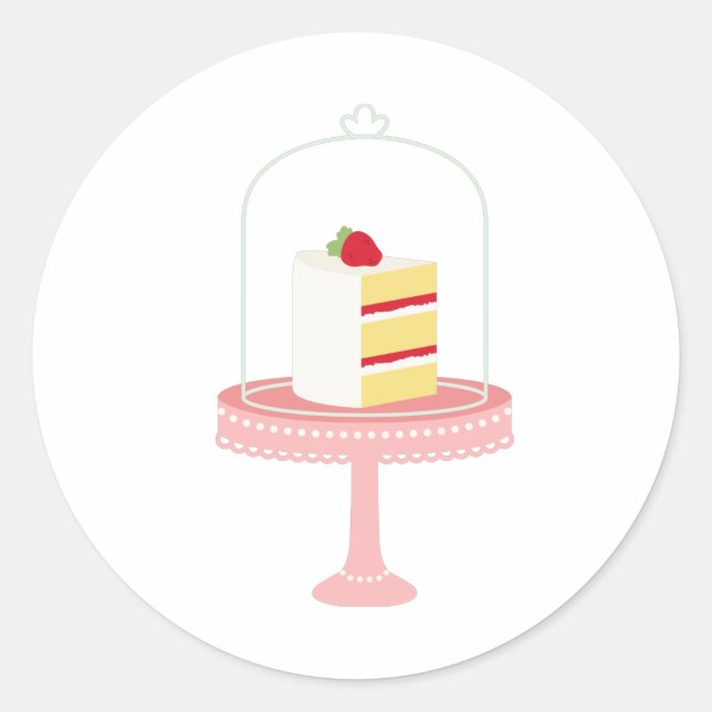 Strawberry Cake Classic Round Sticker (Front)