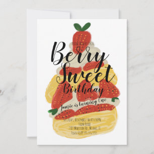 Strawberry Cake Dessert Party  Invitation