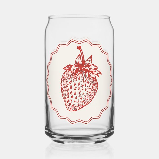 Strawberry Can Glass (Front)