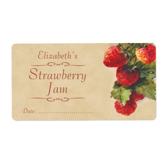 Strawberry Canning label Shipping Label