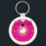 Strawberry Cat Doughnut Keychain<br><div class="desc">Keychain featuring Strawberry</div>