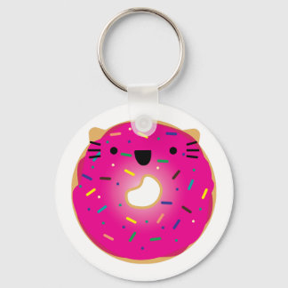 Strawberry Cat Doughnut Keychain
