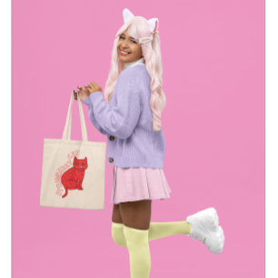 Strawberry cat kids pink cats cute stylish tote bag