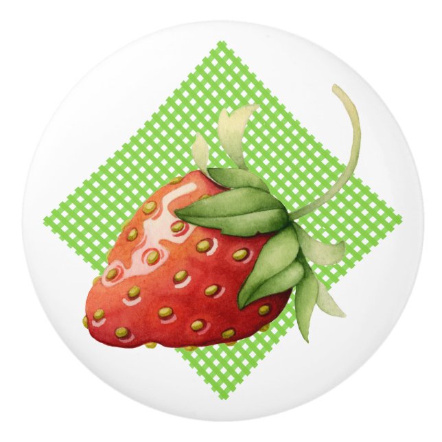 Strawberry Ceramic Knob (Front)
