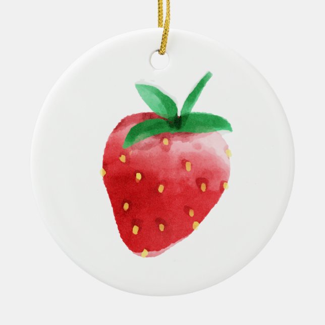 Strawberry  ceramic tree decoration (Front)