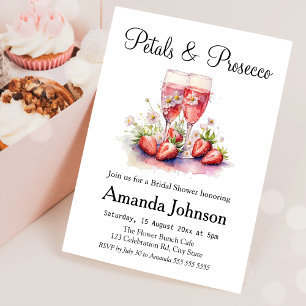 Strawberry Champagne Bridal Shower  Invitation