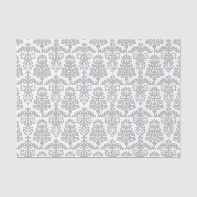 Strawberry Chandelier Pattern in Grey Tissue Paper (Front)