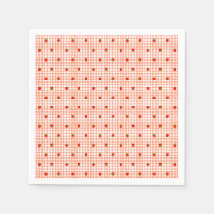 Strawberry check orange napkin