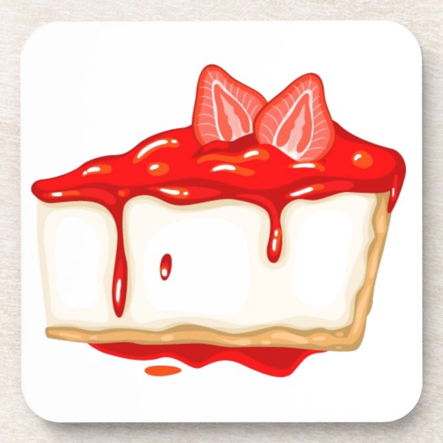 Strawberry Cheesecake delicious cake Coaster (Front)