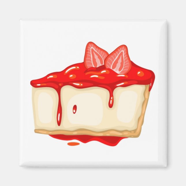 Strawberry Cheesecake delicious cake Magnet (Front)