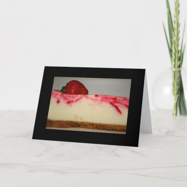 Strawberry Cheesecake Greeting Card and Note Card (Front)