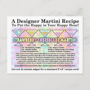Strawberry Cheesecake Spring Martini Recipe Card