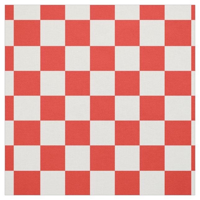 Strawberry Chequerboard in Red & Ivory Coordinated Fabric (Swatch)