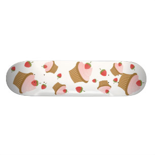 Strawberry Chocolate Cupcake Skateboard