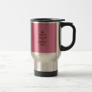 Strawberry Chocolate Keep Calm and Carry On Travel Mug