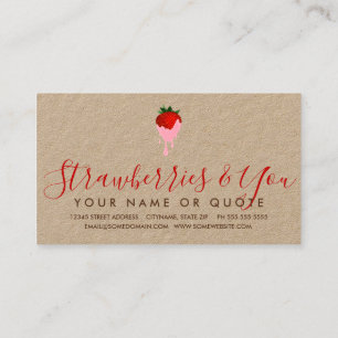 strawberry chocolate strawberry business card
