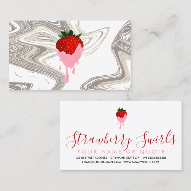 strawberry chocolate strawberry swirls card (Front/Back)