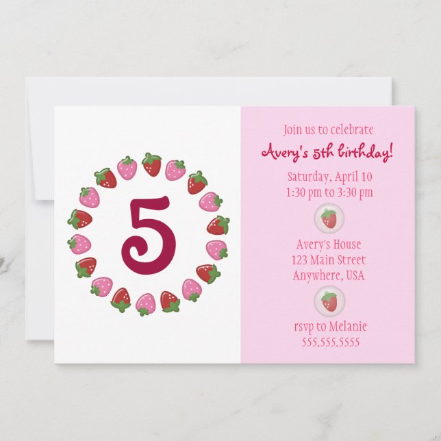 Strawberry Circle Invitation (Front)