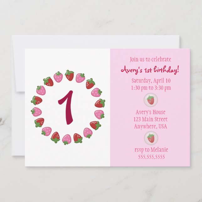 Strawberry Circle Invitation (Front)
