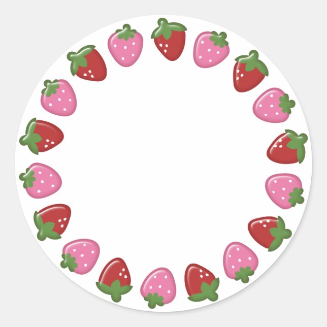 Strawberry Circle Stickers (Front)