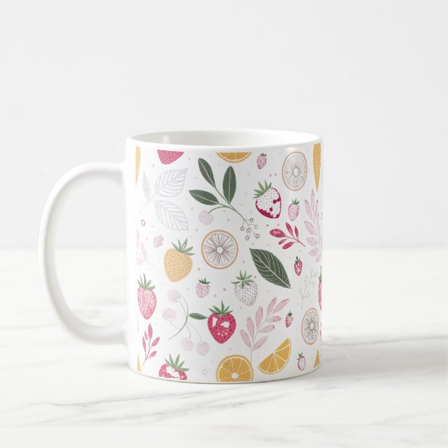 Strawberry Citrus Fruit Pattern Mug (Left)