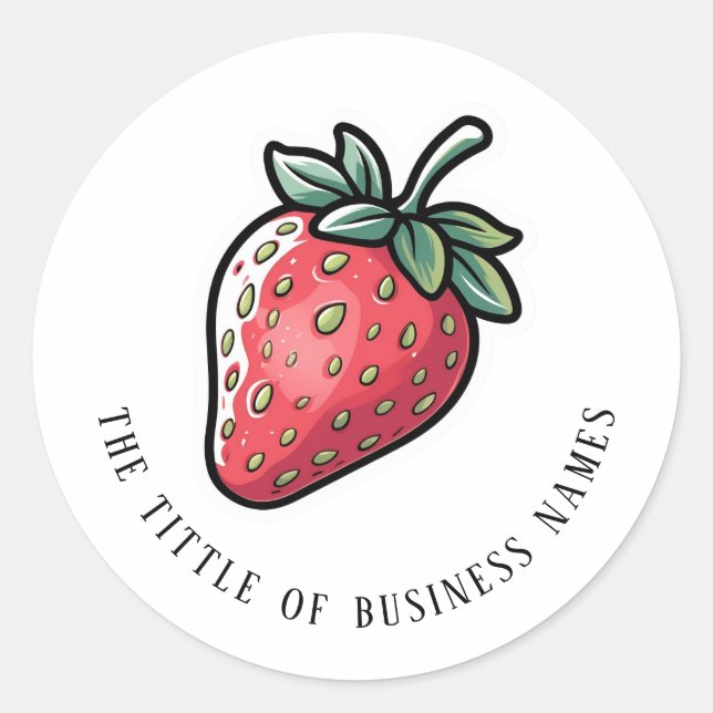 Strawberry Classic Round Sticker (Front)