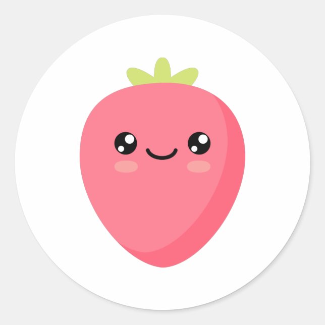 Strawberry Classic Round Sticker (Front)