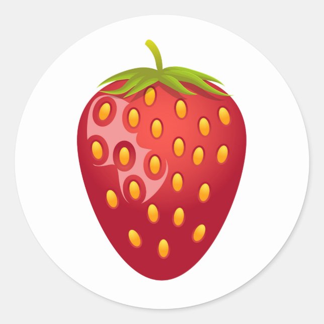 Strawberry Classic Round Sticker (Front)