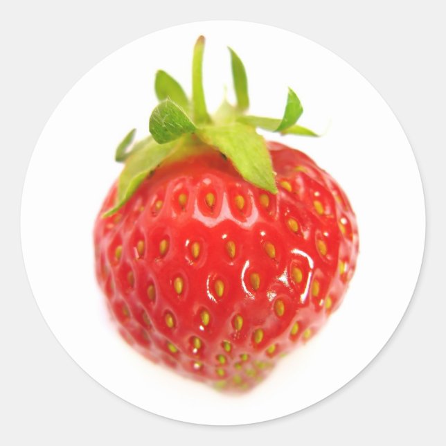 strawberry classic round sticker (Front)