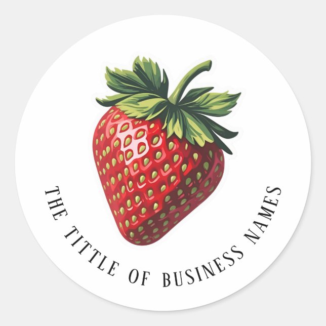Strawberry Classic Round Sticker (Front)