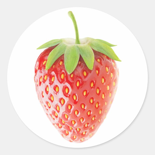 Strawberry Classic Round Sticker (Front)