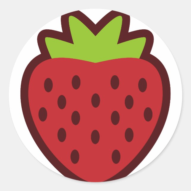 STRAWBERRY CLASSIC ROUND STICKER (Front)