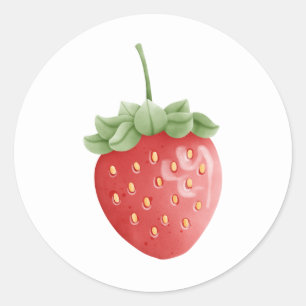 Strawberry Classic Round Sticker
