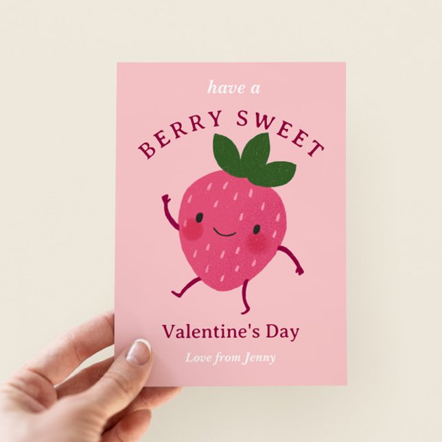 Strawberry Classroom Valentine Note Card (Creator Uploaded)