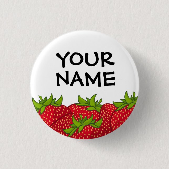 Strawberry Club Name Button (Front)