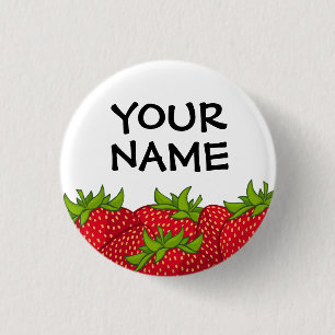 Strawberry Club Name Button