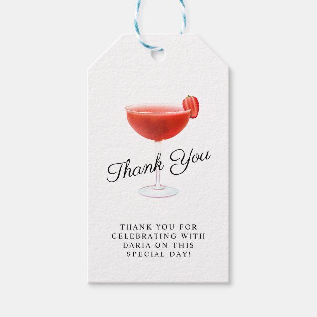 Strawberry Cocktail Party Gift Tags (Front)