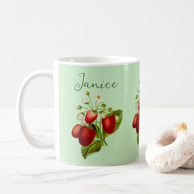 Strawberry Coffee Mug Personalised Custom (With Donut)