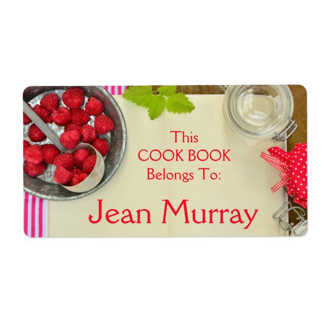 Strawberry Cook Book Label (Front)