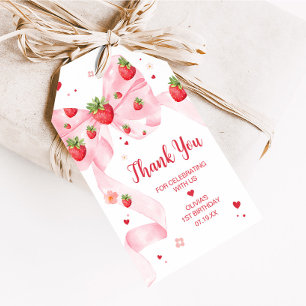 Strawberry Coquette Birthday Party Favour Tags